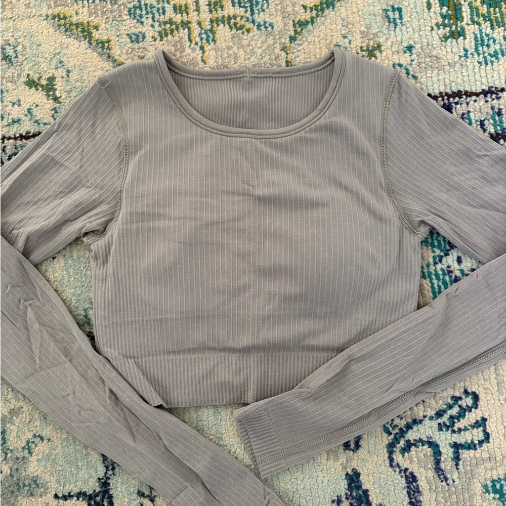 Lululemon Grey Ebb to Street Long-Sleeve - Size 4